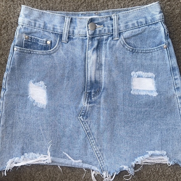 Petal & Pup Asymmetrical Blue Pencil Skirt - Picture 2 of 5